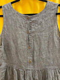 FLAX Medium Gray Linen Sleeveless Dress with Button Back