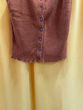 Madewell Brown Ribbed Button-Front Tank Top, Size M Women's
