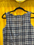 Y2K Sisley Blue White Plaid Ruffle Sleeveless Midi Dress Size Medium Designer