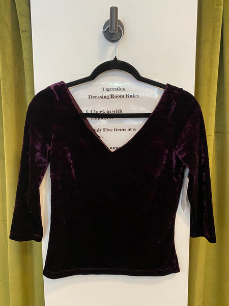 Y2K Purple crushed velvet top