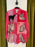 Silk blingy cat shirt