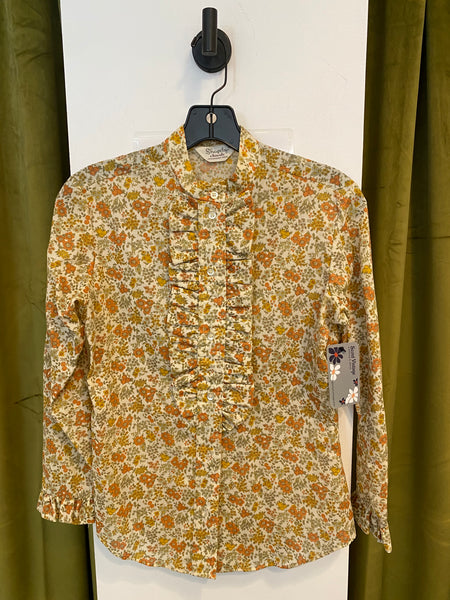 70’s floral ruffle shirt