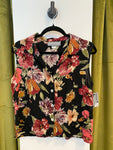 Rayon floral sleeveless blouse