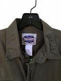 90's Reservoir Dadcore Olive Green Long Sleeve Utility Button-Up Shirt Size XL