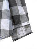 Vintage Campus Men's Big Man 4X Black White Plaid Flannel Shirt Soft Cotton