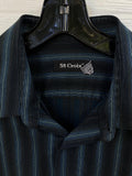 XL Men’s Dress Shirt Vintage 90s Italy Black Blue Accents Very Nice 100% cotton