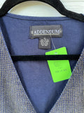 XL 90s Vintage Vest Navy Blue Dotted Plush Cotton