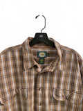 2XLT Cabelas Short Sleeve Shirt Mustard Check Nice Quality Cotton Tall Man
