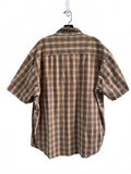 2XLT Cabelas Short Sleeve Shirt Mustard Check Nice Quality Cotton Tall Man