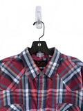 XLT Plains Plaid Short Sleeve Snap Up Shirt Western 4th July Tall Man