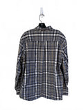 L.L. Bean Gray Plaid Button-Up Flannel Shirt Men's Long Sleeve Large