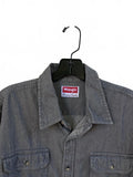 Wrangler Premium Quality Gray Long Sleeve Button Front Shirt Western SIze Large