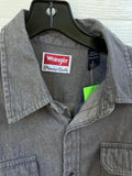 Wrangler Premium Quality Gray Long Sleeve Button Front Shirt Western SIze Large