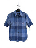 Carhartt Relaxed Fit Blue Plaid Short Sleeve Button Front Shirt Men's Medium