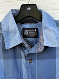 Carhartt Relaxed Fit Blue Plaid Short Sleeve Button Front Shirt Men's Medium