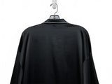 Savage Fenty Black Satin Pajama Shirt & Shorts White Piping Chest Pocket Small