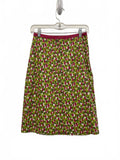 Boden Women's Printed Skirt Pink Waistband Lime Green Hot Pink Size 2R 24”