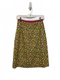 Boden Women's Printed Skirt Pink Waistband Lime Green Hot Pink Size 2R 24”