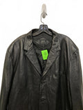 JNY Jones New York Men's Genuine 90s Y2K Leather Black Blazer Jacket 48L Plus
