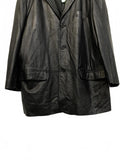 JNY Jones New York Men's Genuine 90s Y2K Leather Black Blazer Jacket 48L Plus