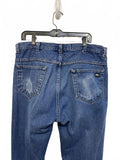Classic Key Workwear Blue Denim Jeans Straight Fit Distressed Men’s Size W38 L29