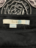 Boden Black A-Line Skirt Gray Swirling Floral Applique Detail 2R 26” Lagenlook