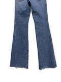 Good American Women's Blue Denim Bootcut Jeans Raw Hem 6/28 Stretch High Waist
