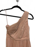 J Crew Silk One-Shoulder Pleated Maxi Dress in Pink Bridesmaid Spring Formal P00