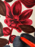 Boden Floral Print Cotton Linen Blend Skirt with Belt Gray Brown Wine US 4R