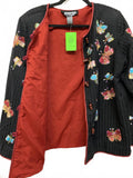 Indigo Moon Black Embroidery Beaded Textured Butterfly Jacket Size Medium Art