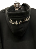 Vans “Slack & Field” Black Hoodie w/ Logo & Floral Detail Size Medium Cozy Nice