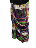 Alice + Olivia One-Shoulder Colorful Abstract Print Mini Dress Silk Prom Small