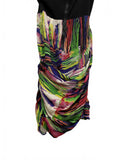 Alice + Olivia One-Shoulder Colorful Abstract Print Mini Dress Silk Prom Small