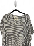 We The Free Striped Short Sleeve Asymmetrical Hem Top Boho Summer Size Small