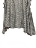 We The Free Striped Short Sleeve Asymmetrical Hem Top Boho Summer Size Small