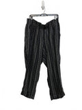 Linen Blend Black and Gray Striped Casual Soft Pants Size XL Briggs Coastal Surf
