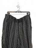 Linen Blend Black and Gray Striped Casual Soft Pants Size XL Briggs Coastal Surf