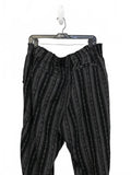 Linen Blend Black and Gray Striped Casual Soft Pants Size XL Briggs Coastal Surf