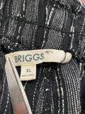 Linen Blend Black and Gray Striped Casual Soft Pants Size XL Briggs Coastal Surf