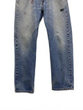 Levi's Vintage Distressed Blue Denim Jeans w/ Zip 505 Regular Fit Straight 34x30