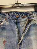 Levi's Vintage Distressed Blue Denim Jeans w/ Zip 505 Regular Fit Straight 34x30