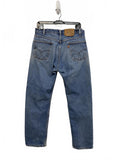 Levi's Vintage Distressed Blue Denim Jeans w/ Zip 505 Regular Fit Straight 34x30