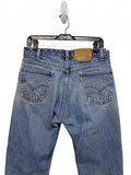 Levi's Vintage Distressed Blue Denim Jeans w/ Zip 505 Regular Fit Straight 34x30