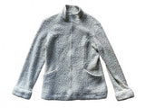 Ex Officio Women’s Light Gray Cream Sherpa Fleece Zip Up Jacket w/ Pockets