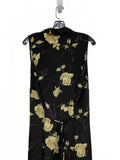 Garment City California Y2K Black Maxi Dress with Yellow Floral Print Size 18W
