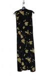 Garment City California Y2K Black Maxi Dress with Yellow Floral Print Size 18W