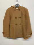 St. John's Bay Women Cashmere Blend Double Breast Beige Pea Coat w/ Hood Medium