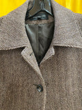 Jones New York Women's Brown Herringbone Wool Blend Coat Size 6
