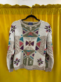 Vintage Woolrich Women's Sweater with Geometric Pattern