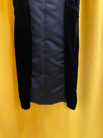 Vintage Velvet Y2K Formal Black Knee-Length Dress  Floral Embellishments Prom
